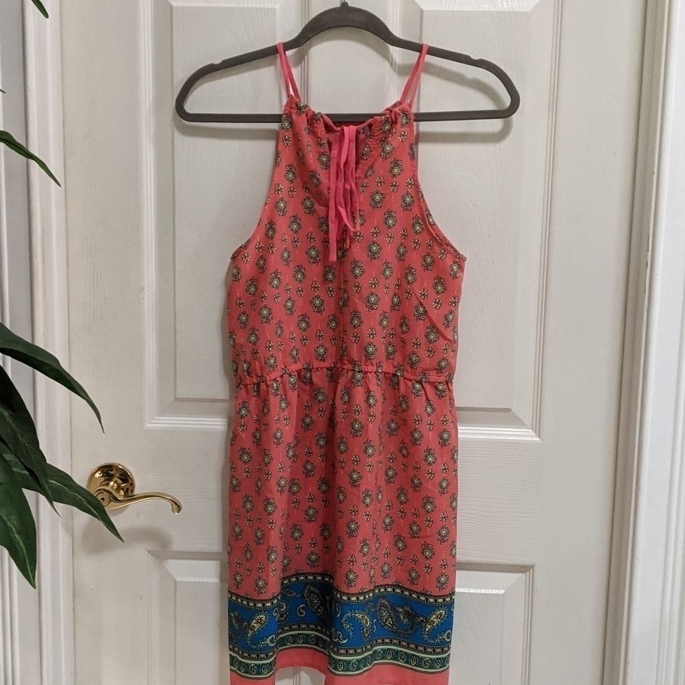 Mine Floral Halter Mini Dress Size Small - Picture 5 of 11